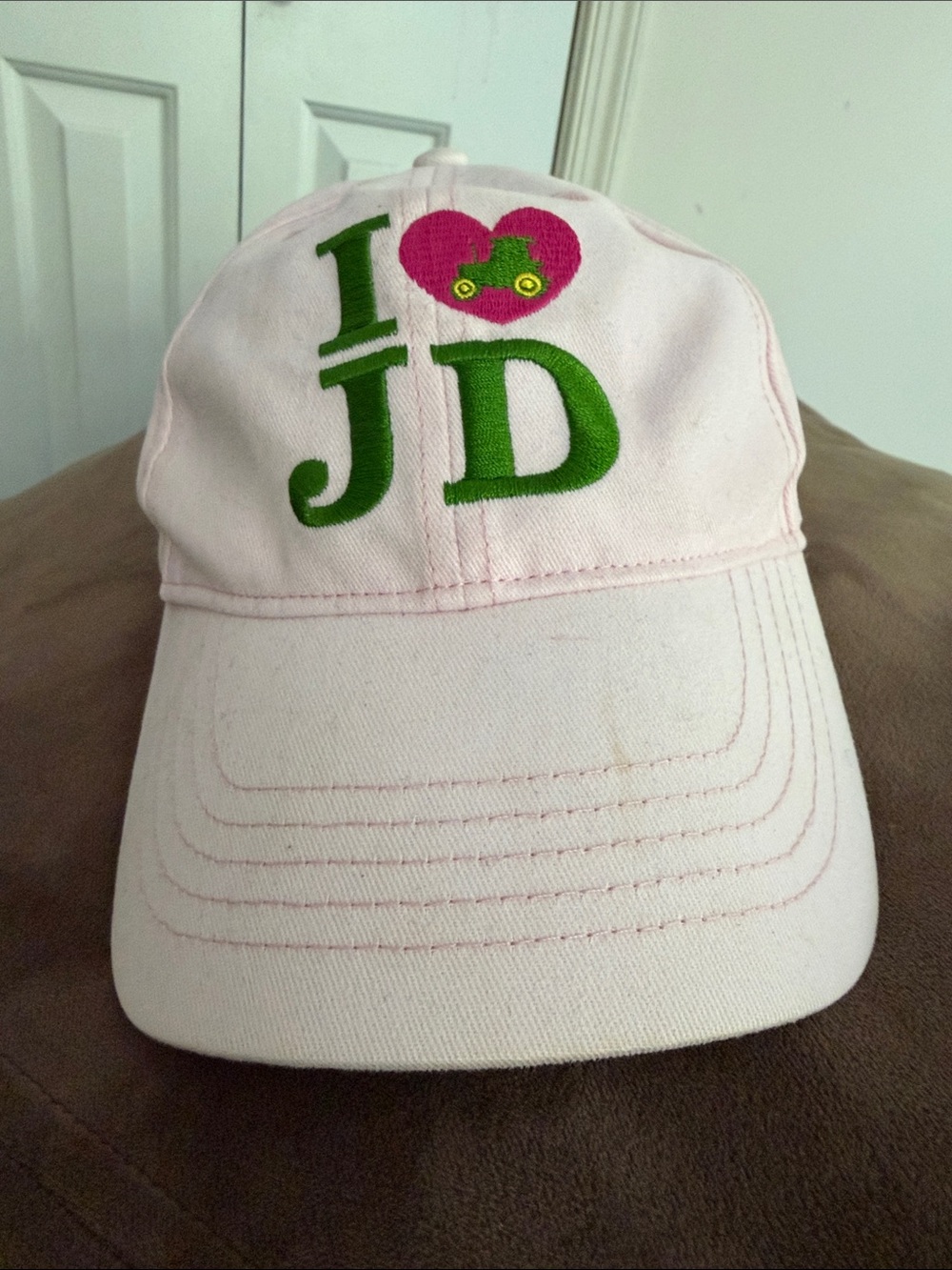 John Deere Pink Cap with Green and Pink Embroidery
